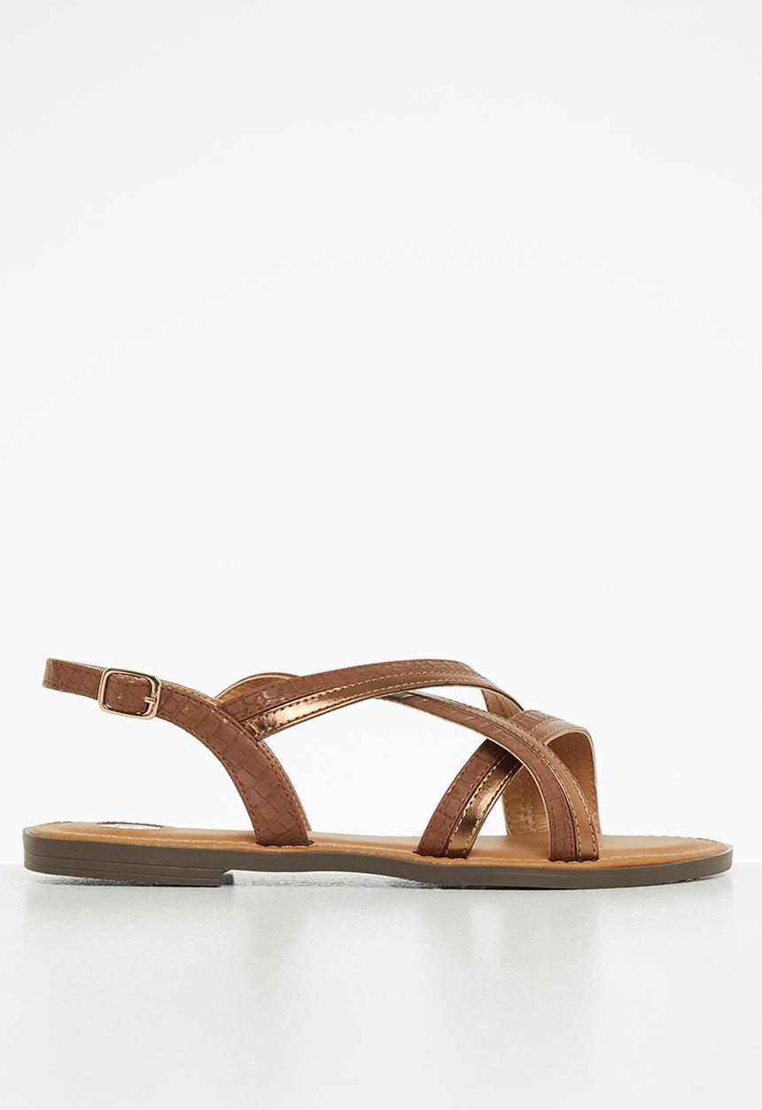 Footwork - Castro strappy slingback sandal - camel/bronze