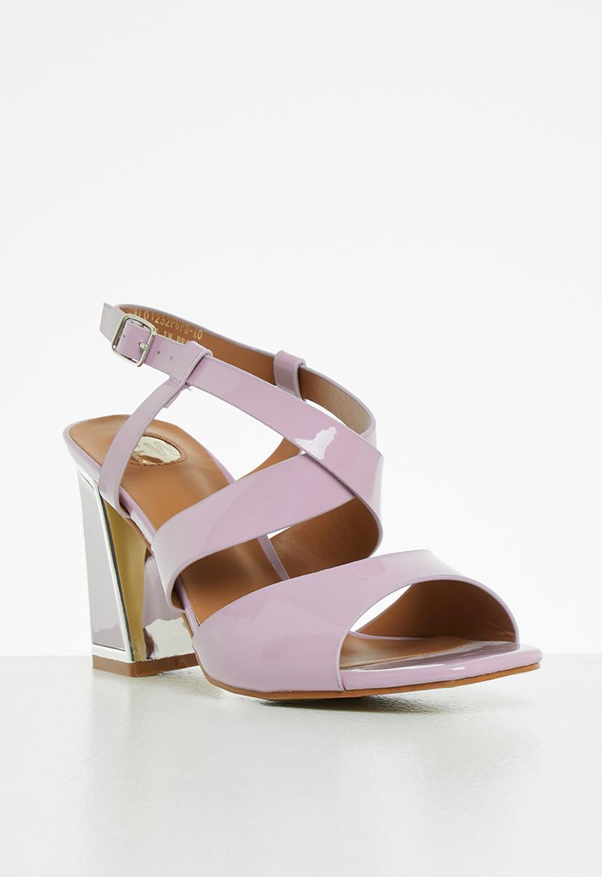 Footwork - Demps strappy block heel - purple