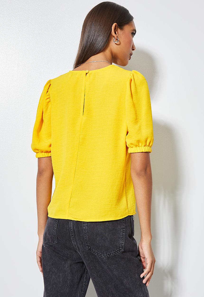 Superbalist - Basic puff sleeve woven tee - tuscan sun