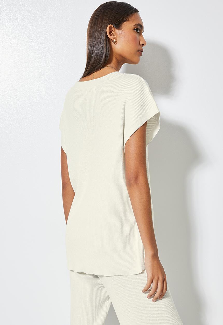 Superbalist - Summer knit  v-neck tunic - ecru