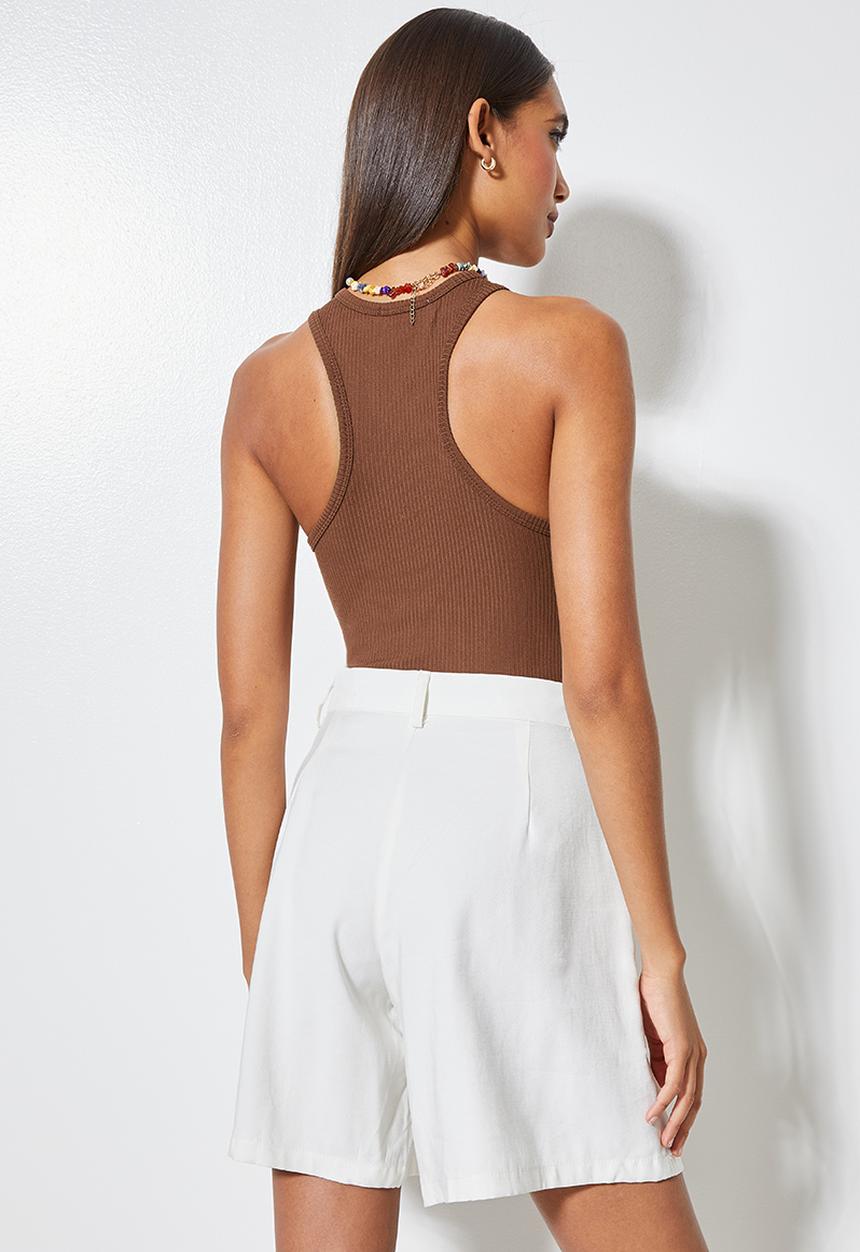 Superbalist - Rib extreme cutaway bodysuit - chocolate
