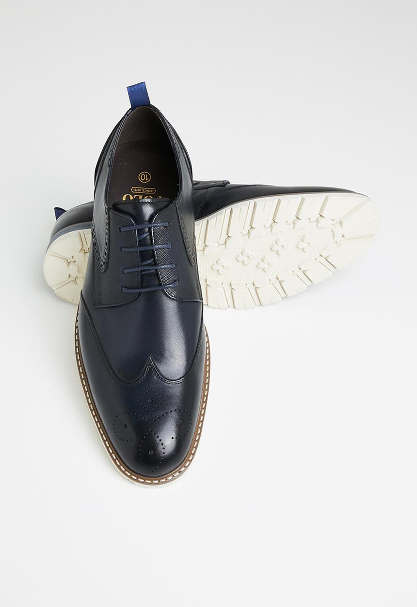POLO - Chase leather oxford lace-up - navy