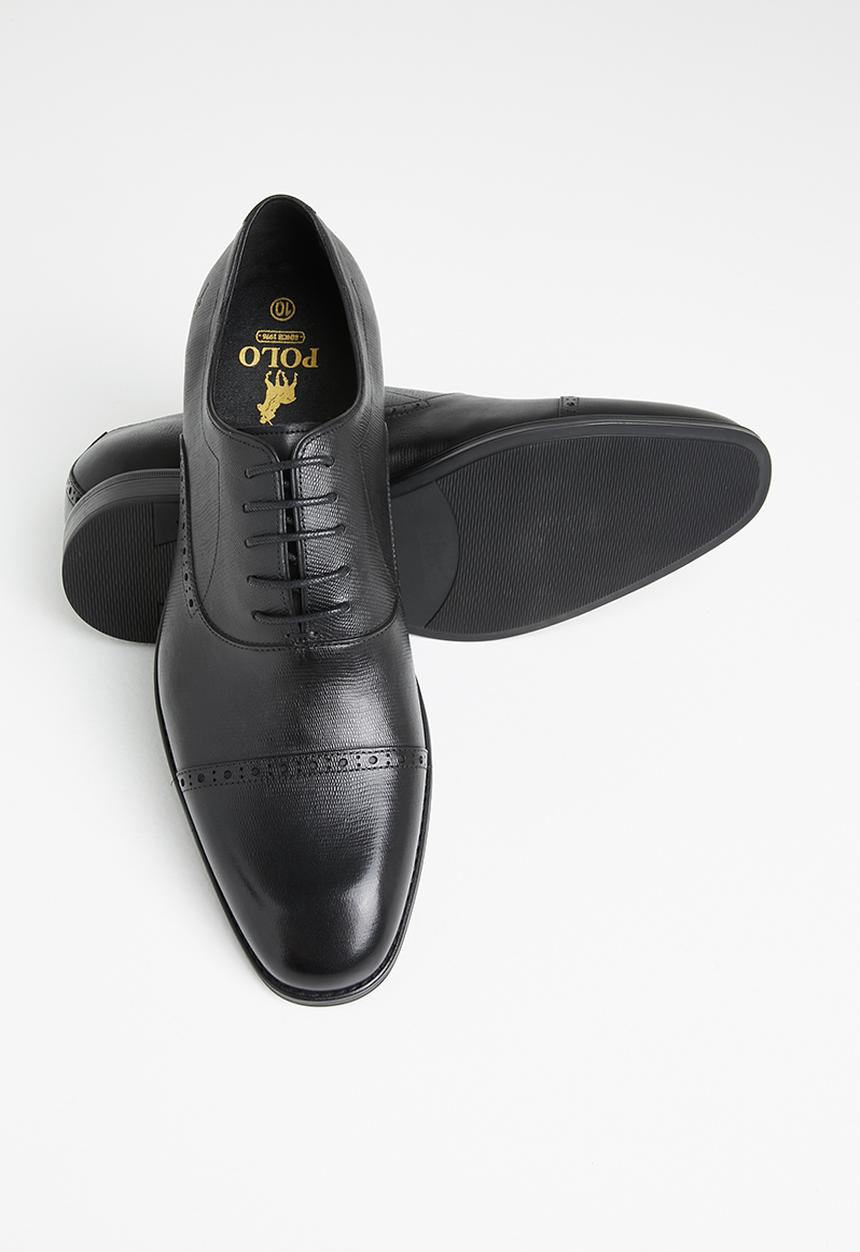 POLO - Andrew leather oxford lace-up - black