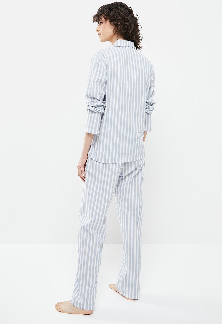 Superbalist - Sleep shirt & pants set - blue & white 