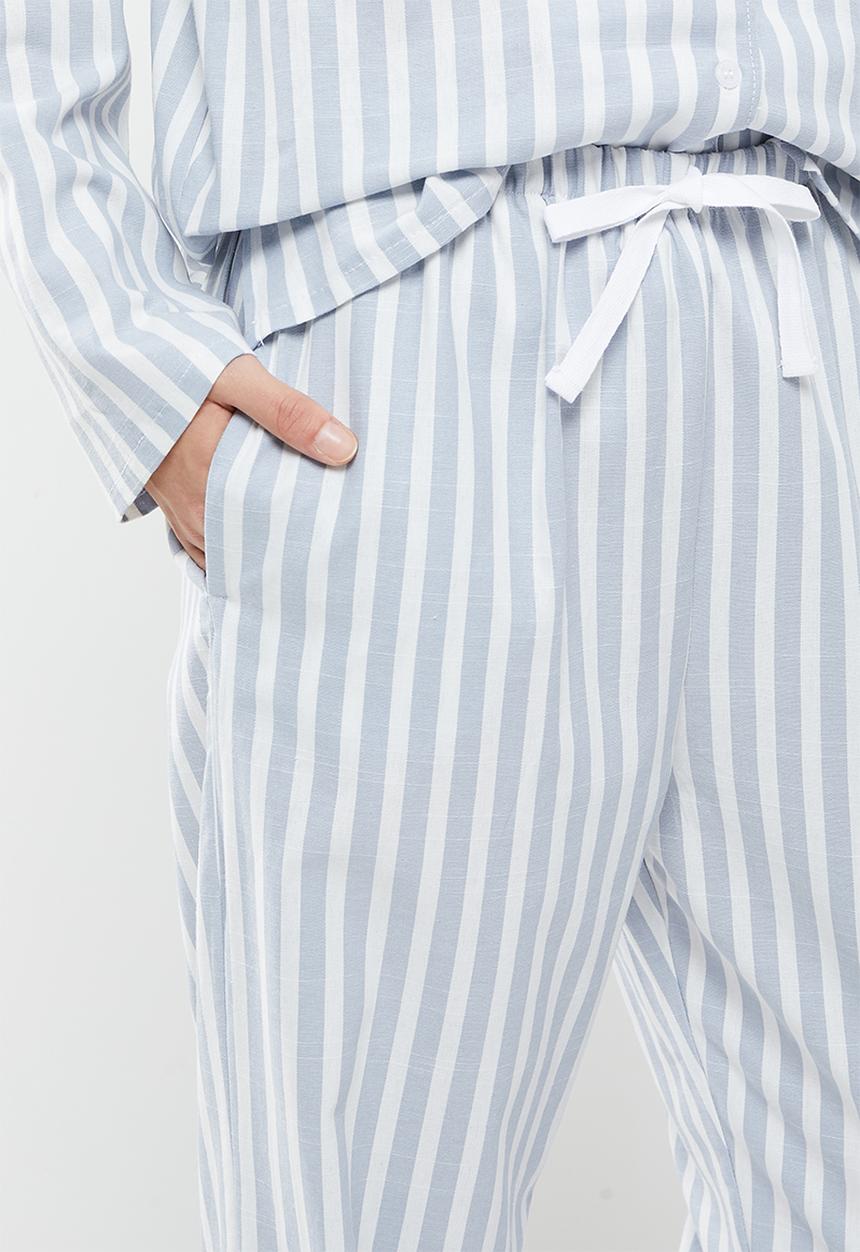 Superbalist - Sleep shirt & pants set - blue & white 