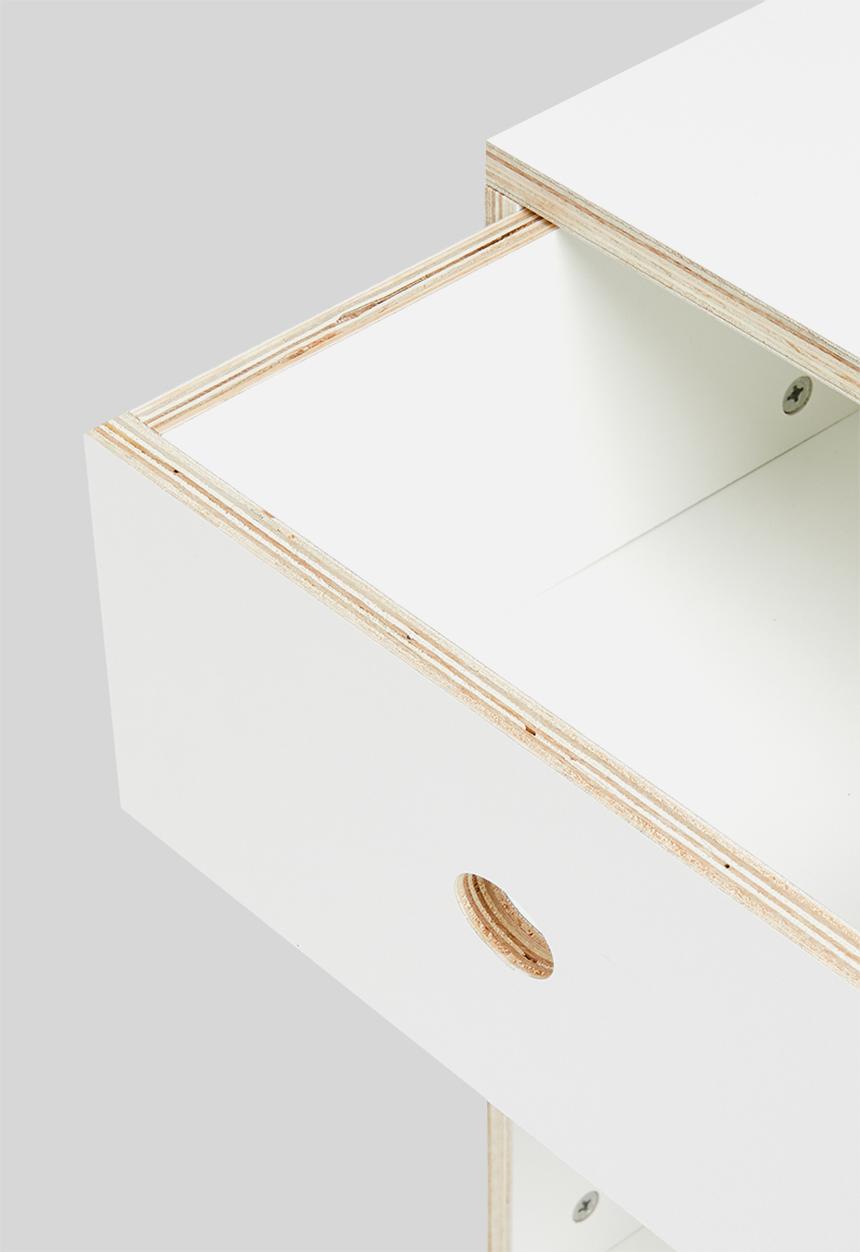 Sixth Floor - Norton bedside pedestal - white 