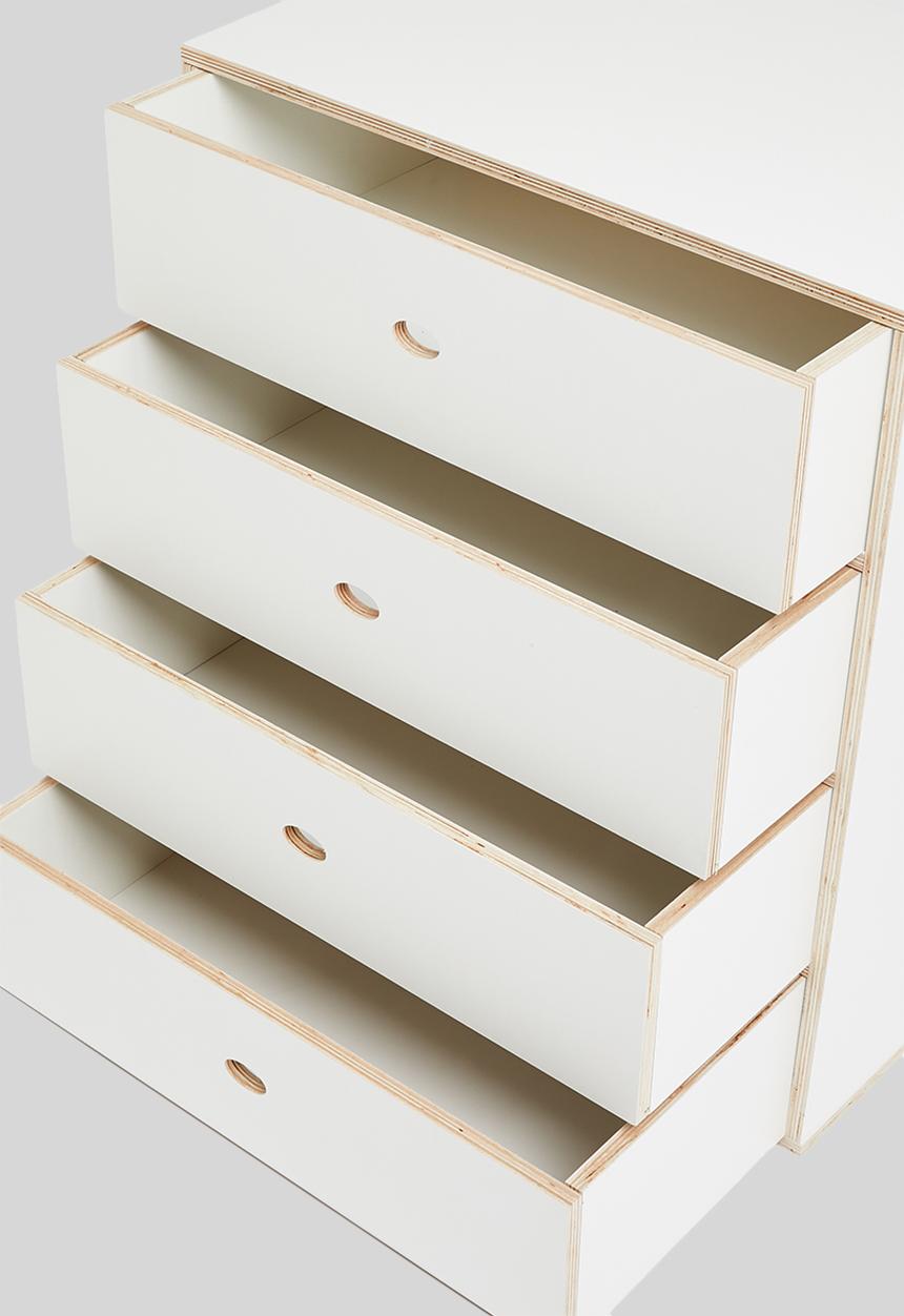 Sixth Floor - Norton 4 drawer storage - white 