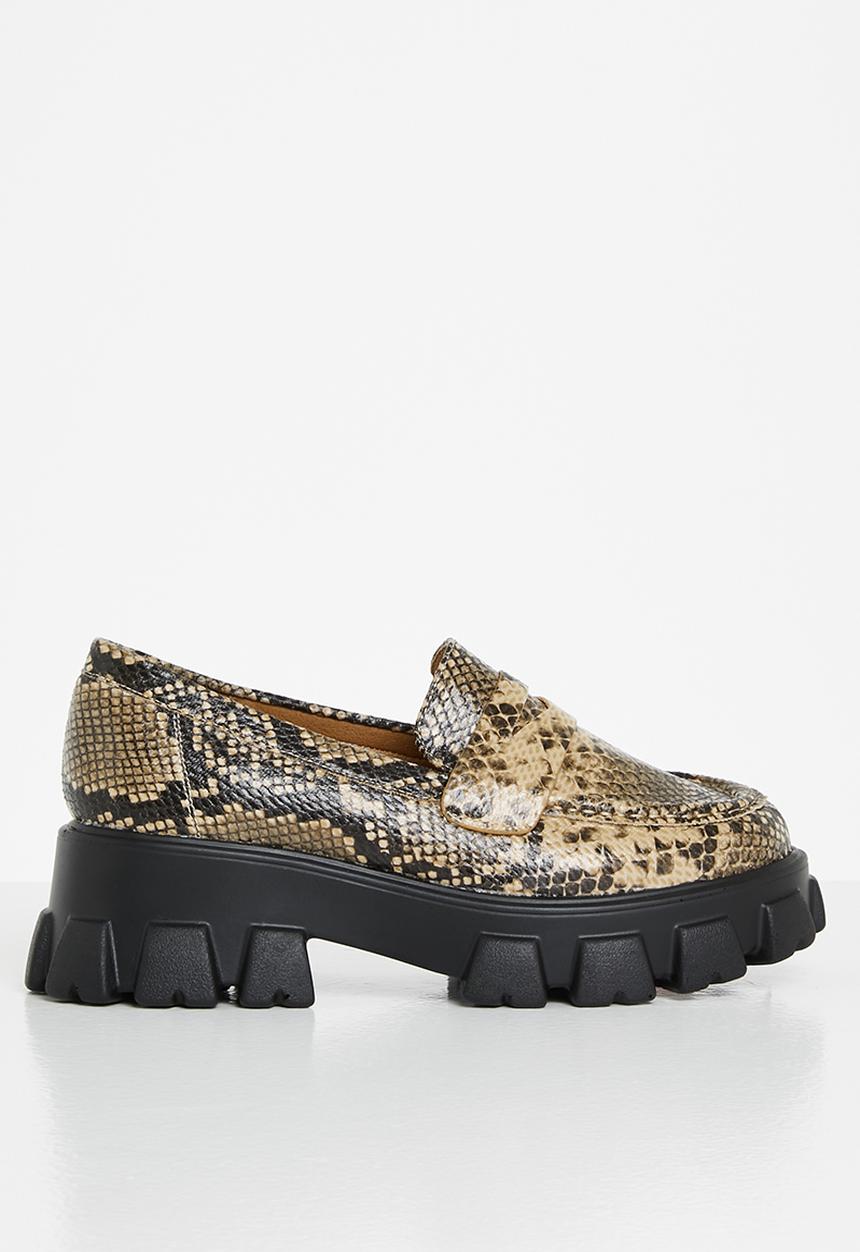 Glamorous - Wide fit chunky loafer - natural snake