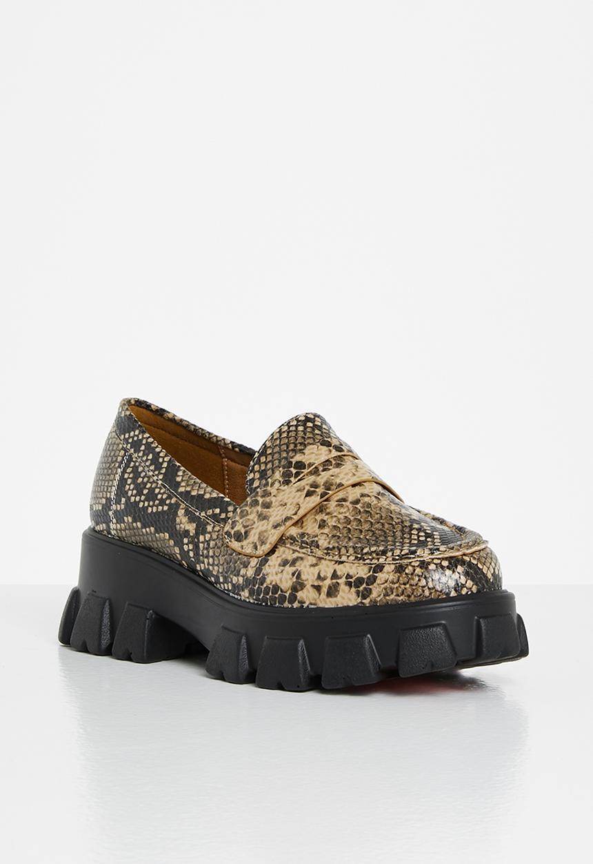 Glamorous - Wide fit chunky loafer - natural snake