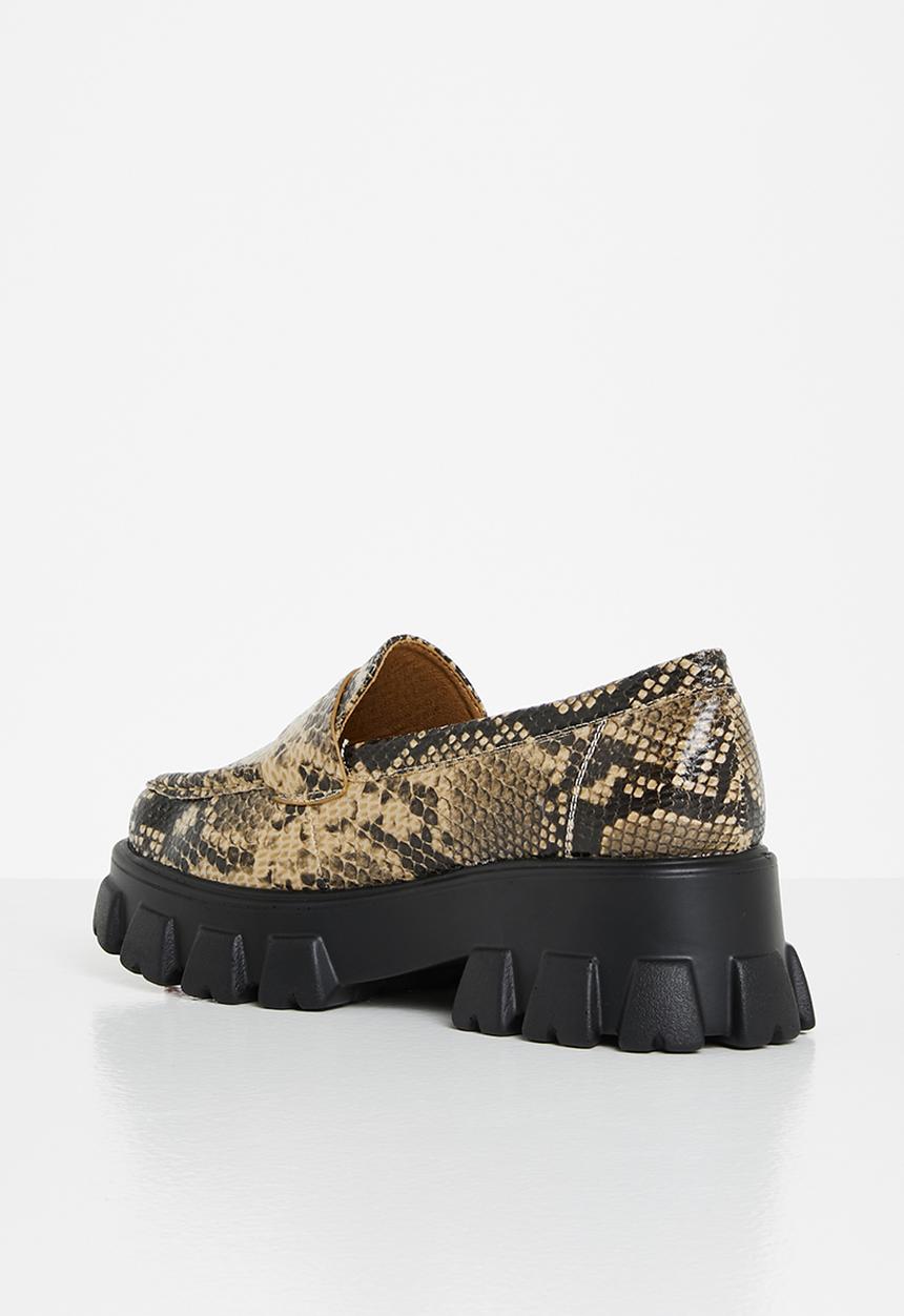 Glamorous - Wide fit chunky loafer - natural snake