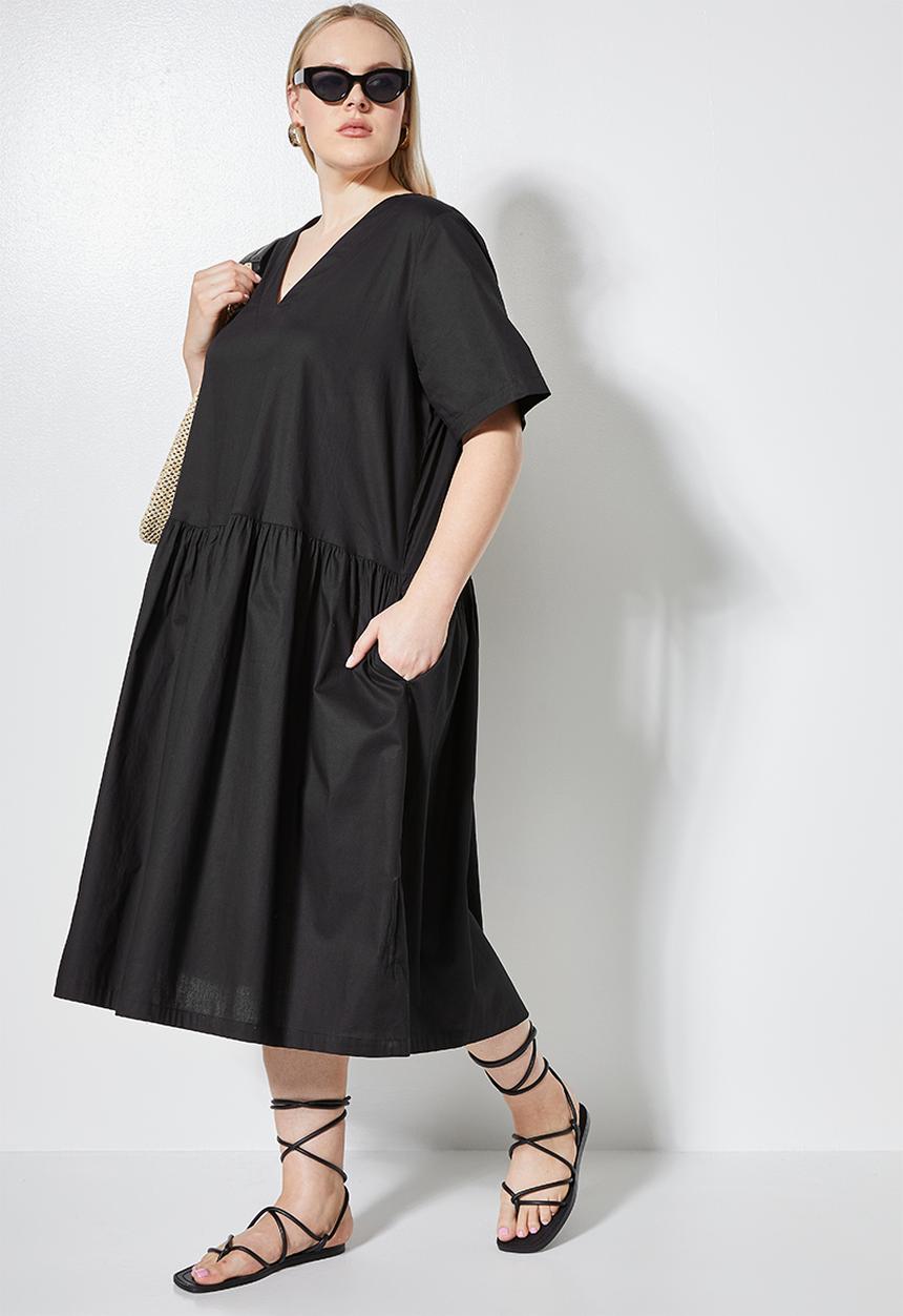 Superbalist - Dropped waist pocket detail dress - black