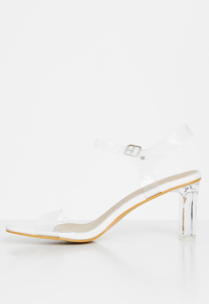 Superbalist - Crytal open block heels - white