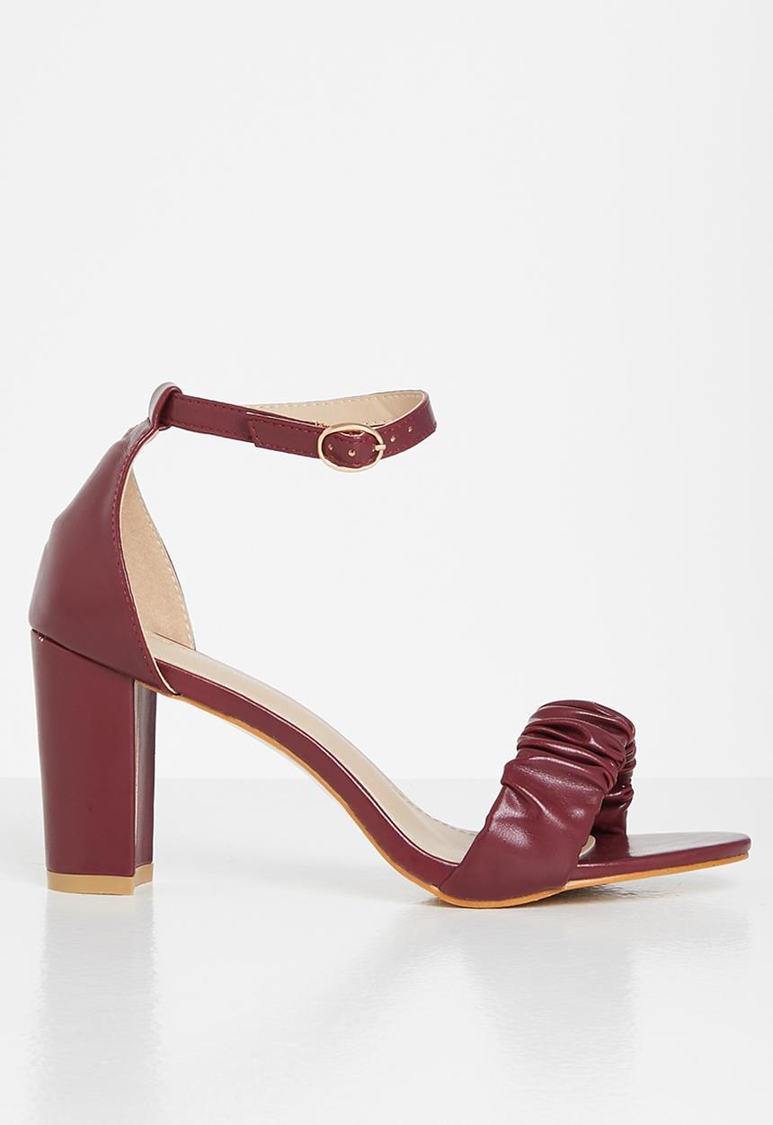Superbalist - Haley open block heel - burgundy