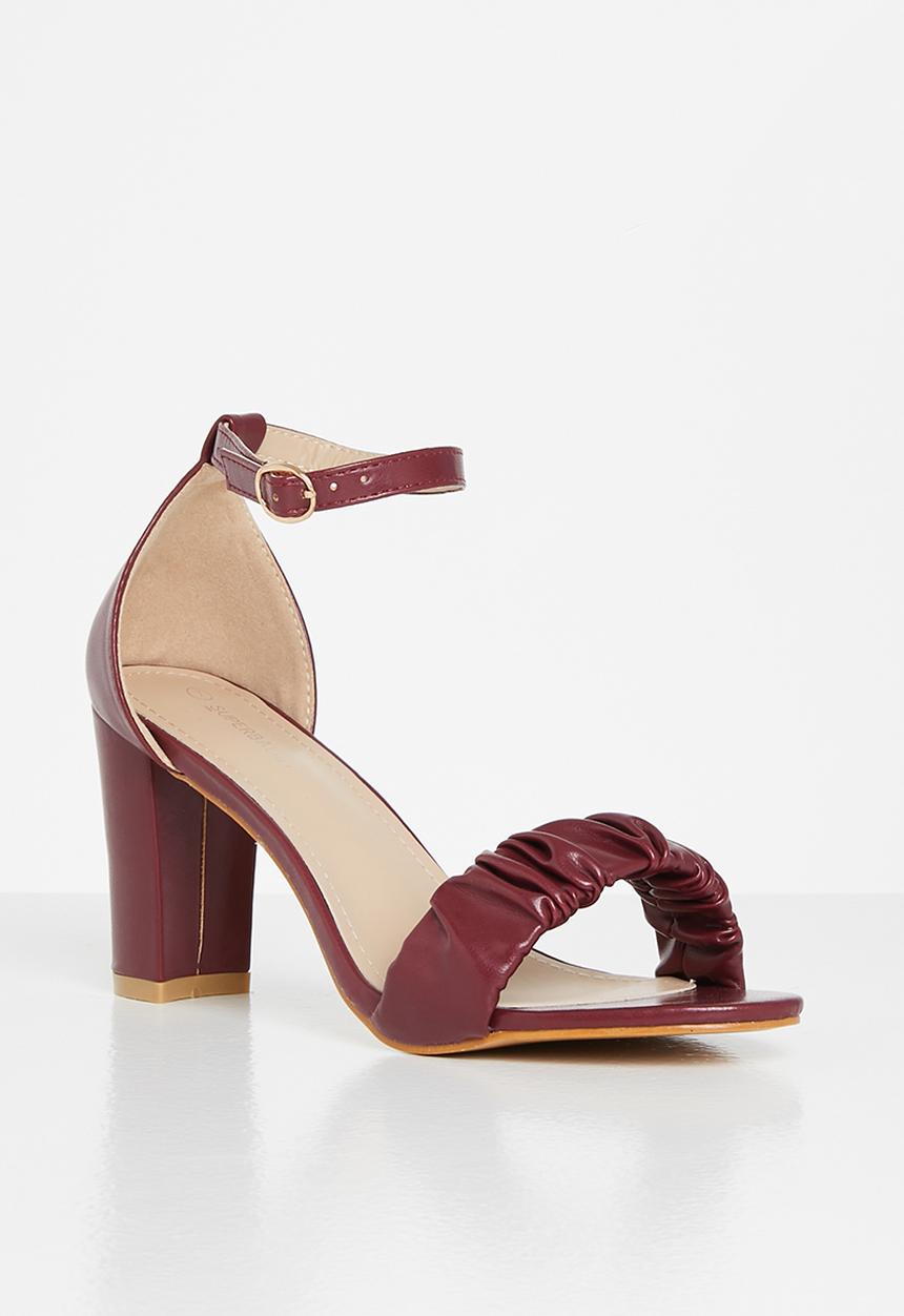 Superbalist - Haley open block heel - burgundy