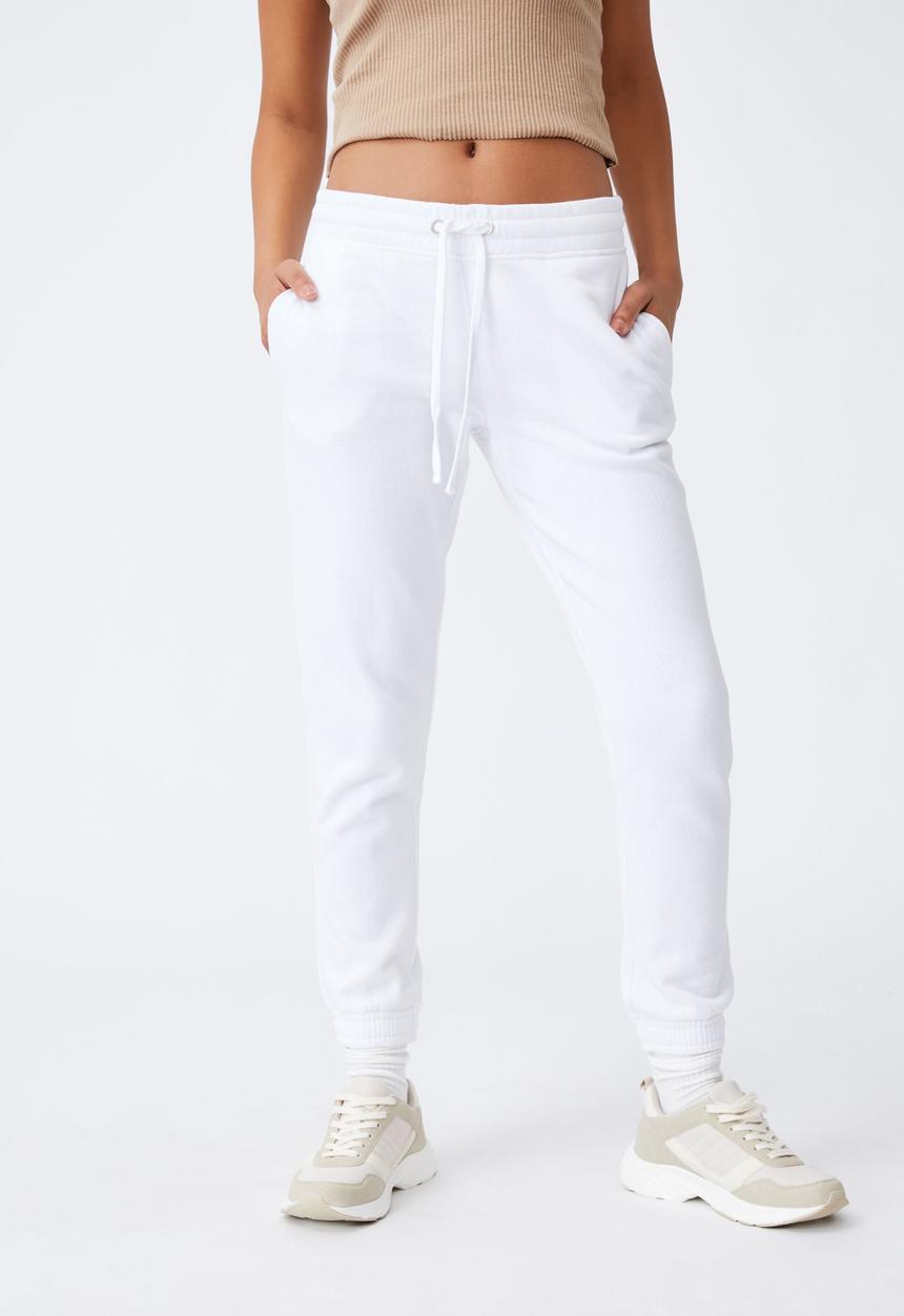 Cotton On - Slim fit trackpant - white