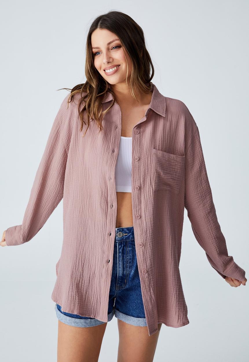 Cotton On - Savannah oversized shirt - zephyr