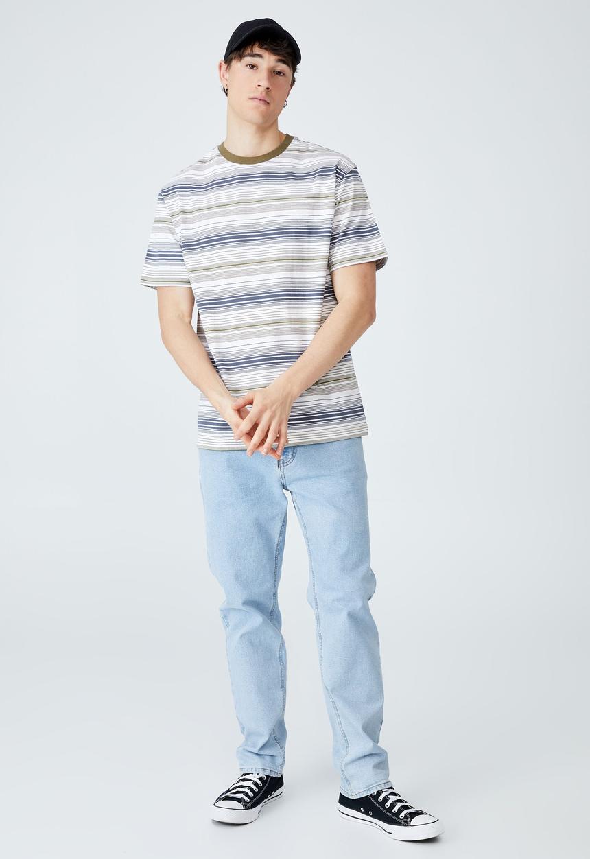 Cotton On - Loose fit t-shirt - denim oversized 70s stripe