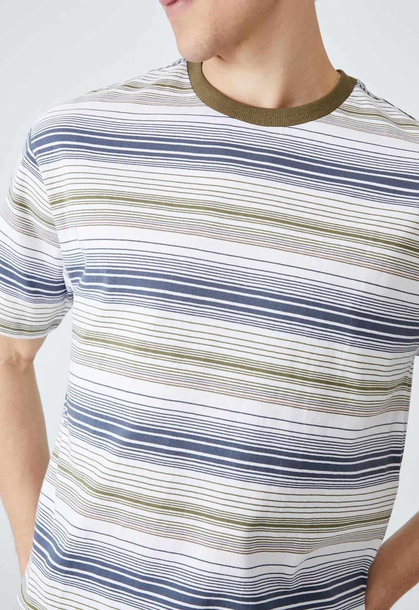 Cotton On - Loose fit t-shirt - denim oversized 70s stripe