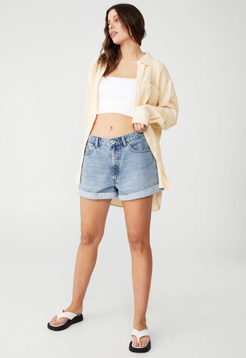 Cotton On - Savannah oversized shirt - shannon stripe sunshine yellow