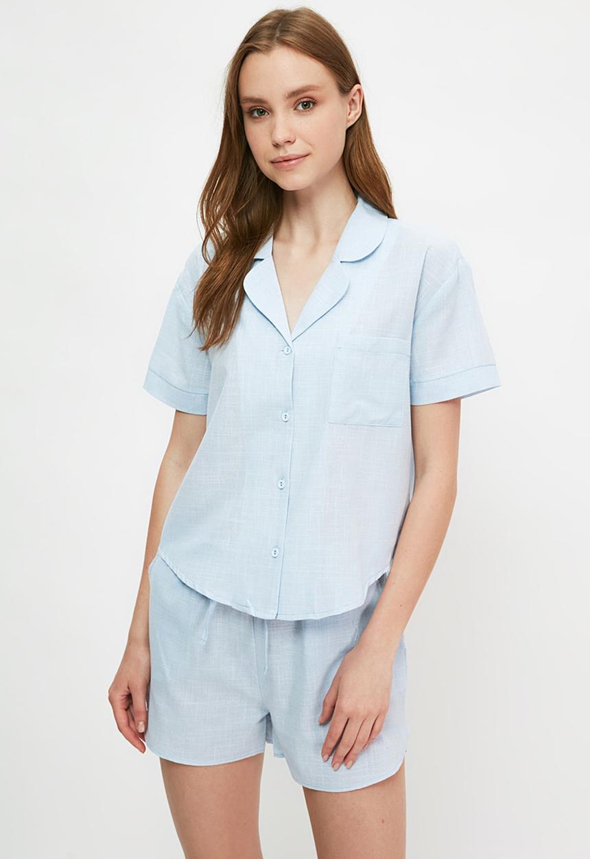 Trendyol - Woven pajamas set - blue