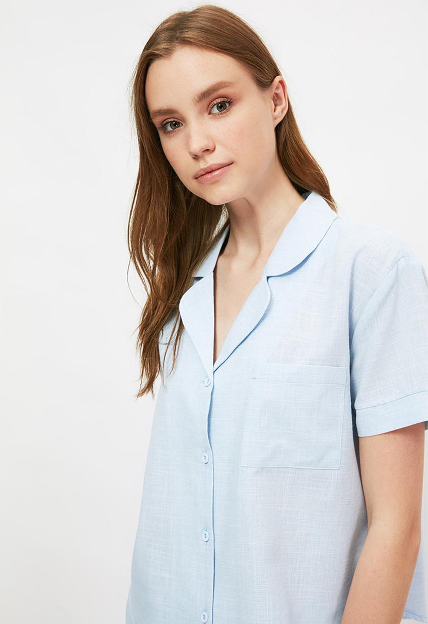 Trendyol - Woven pajamas set - blue