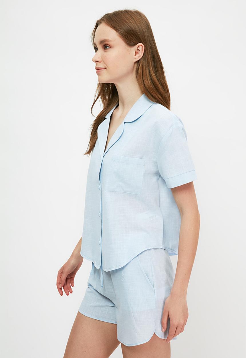 Trendyol - Woven pajamas set - blue