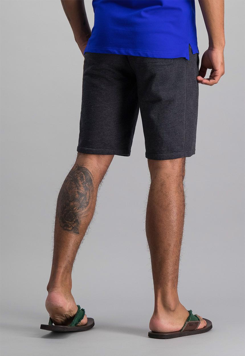 Aca Joe - Unbrushed fleece elasticated shorts - charcoal