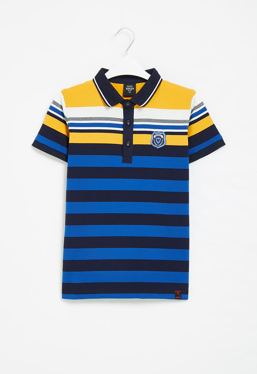 SOVIET - B ridley y/dye stripe golfer - navy