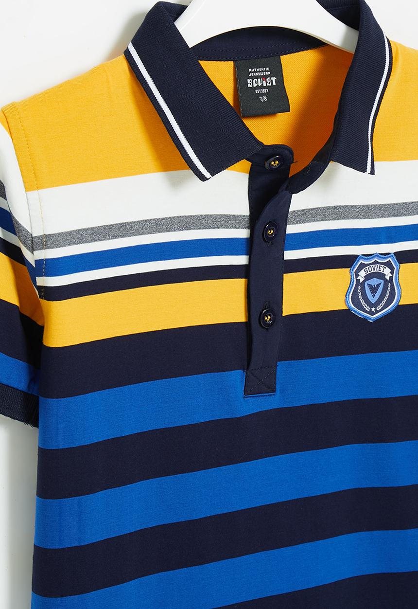 SOVIET - B ridley y/dye stripe golfer - navy