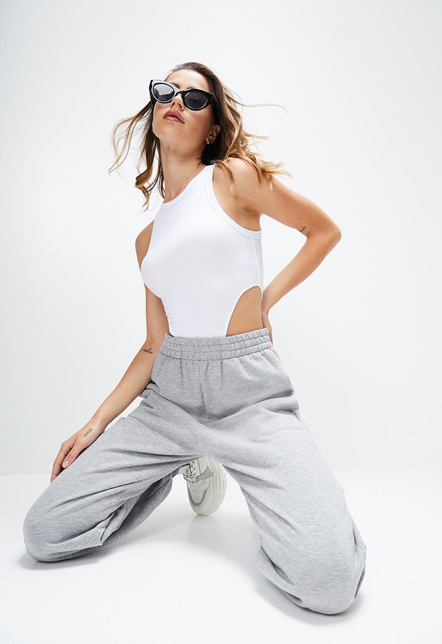 Blake - Hi cut bodysuit - white