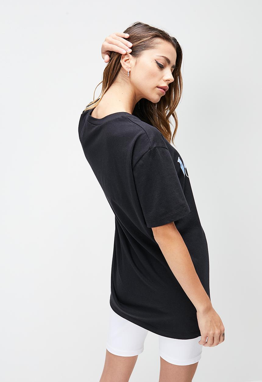 Blake - Oversized tee with print - black 