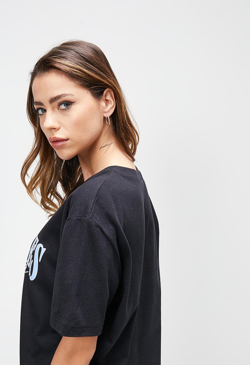 Blake - Oversized tee with print - black 