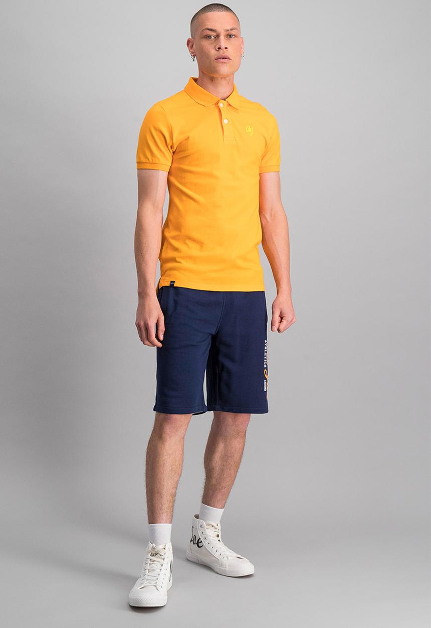 Aca Joe - Logo high square fleece shorts - navy
