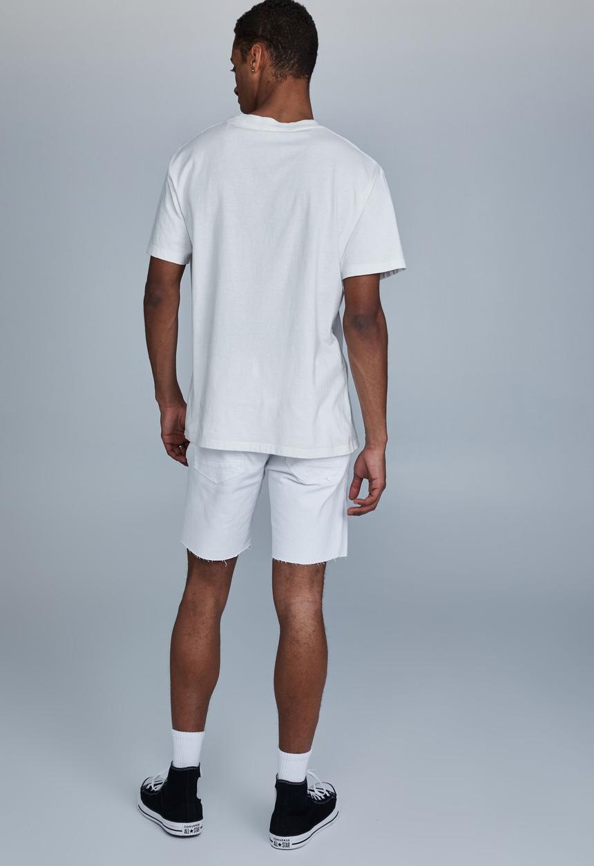 Cotton On - Straight short - white thrashed repair