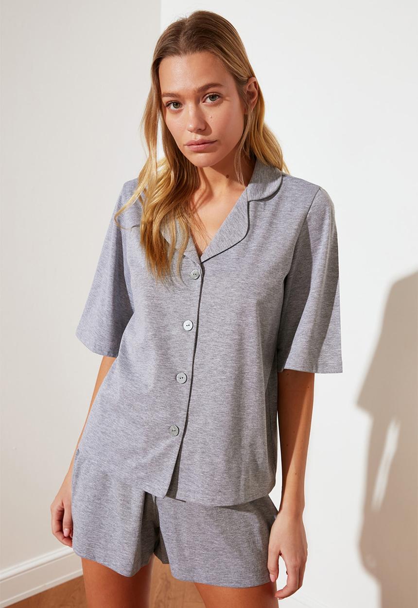 Trendyol - Knitted pajamas set - grey
