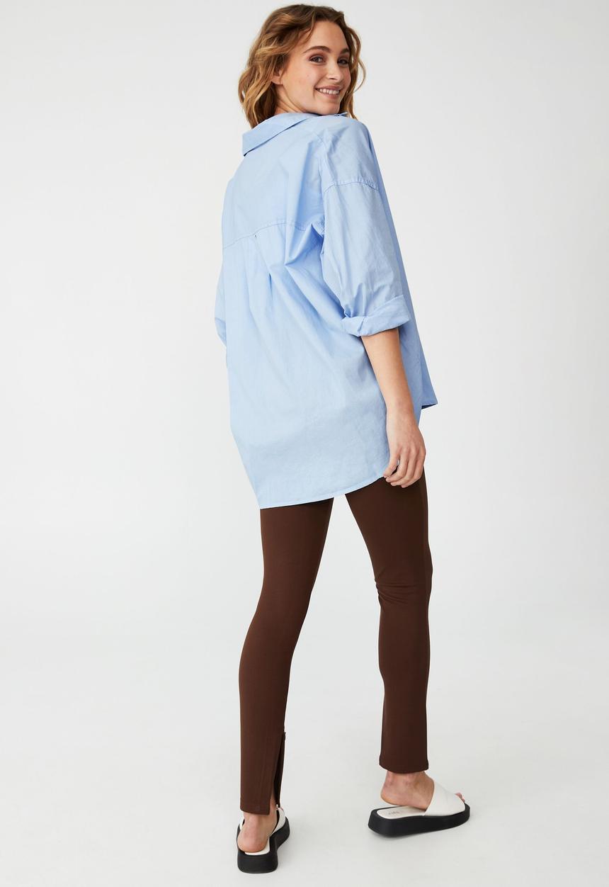 Cotton On - Petite dad shirt - oxford blue