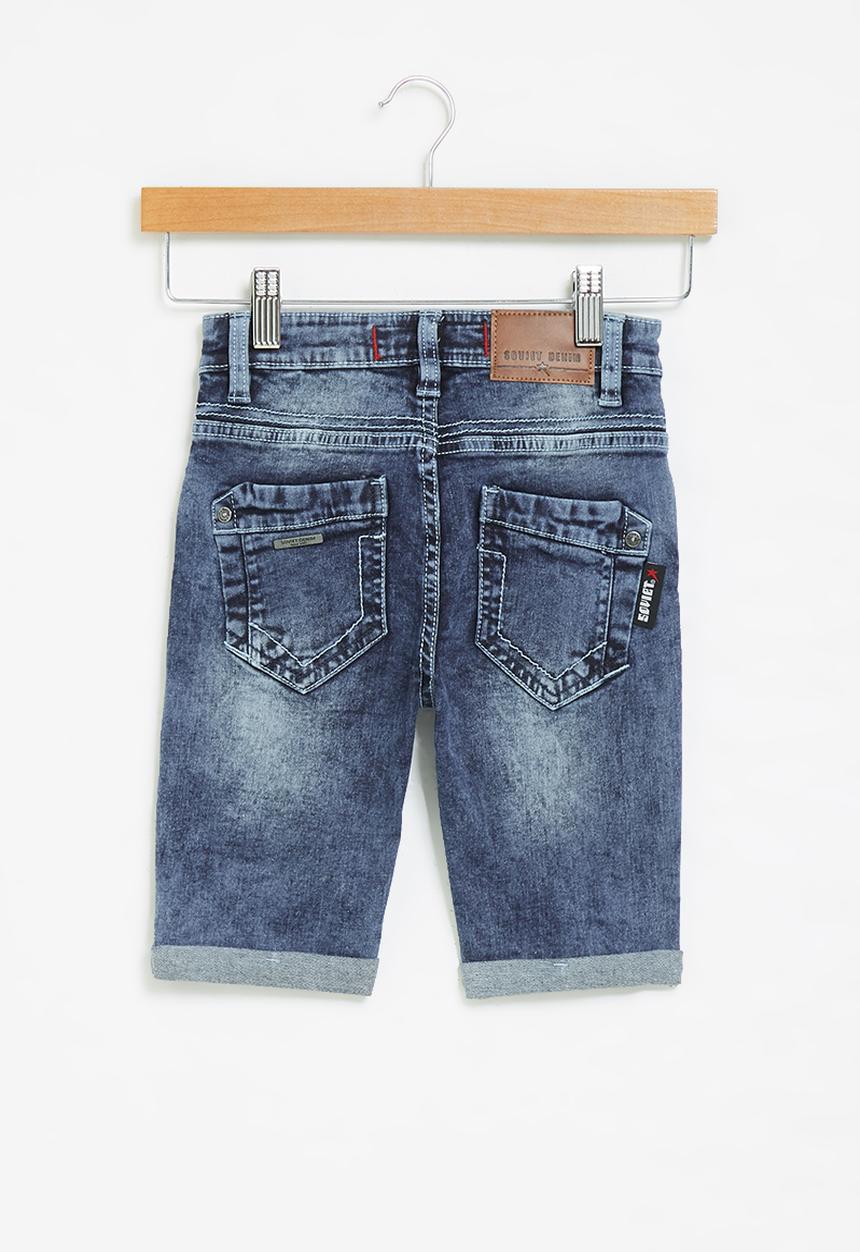 SOVIET - B peruzzi boys denim short - blue marble