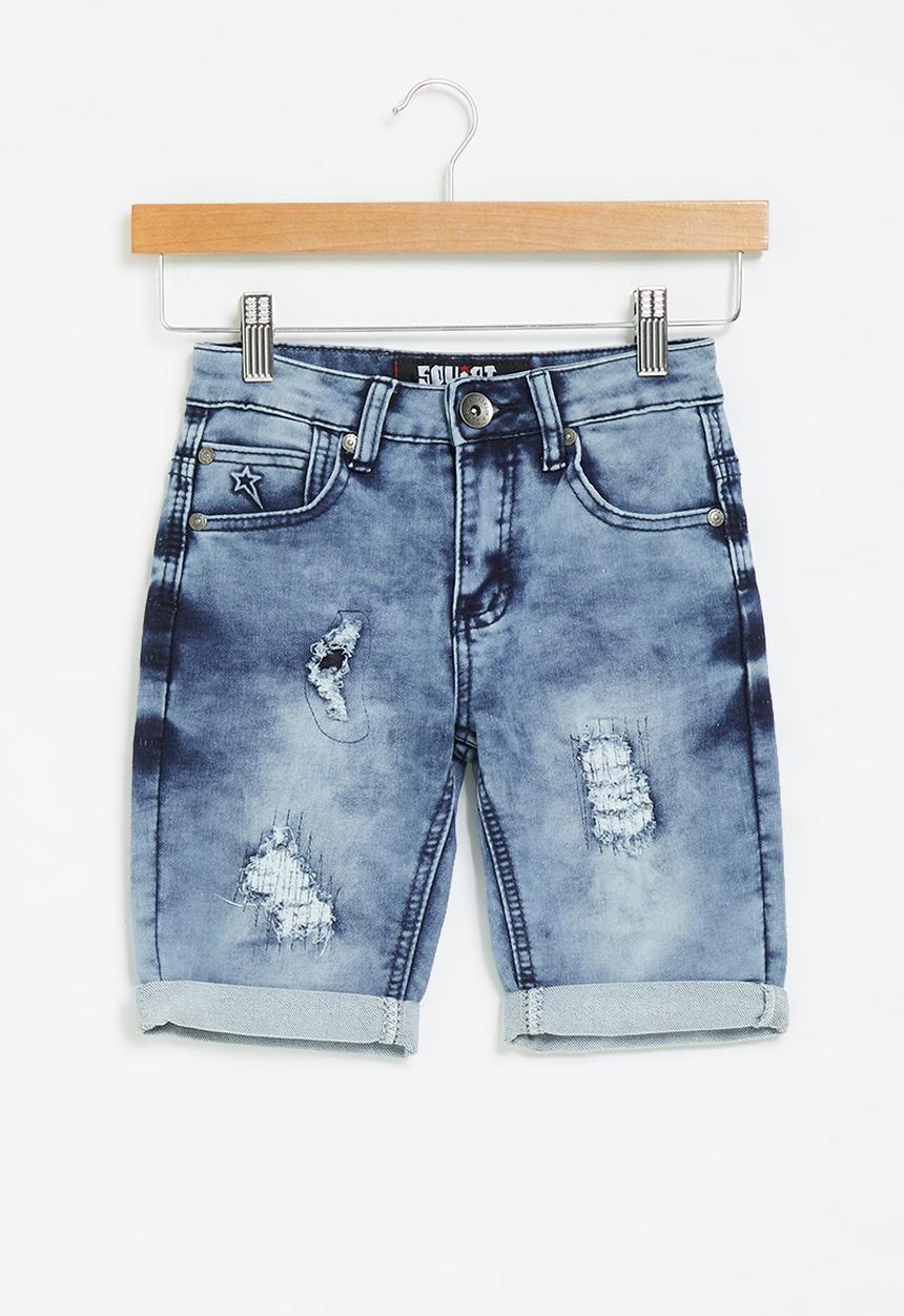 SOVIET - B pogba boys denim short - bleach wash