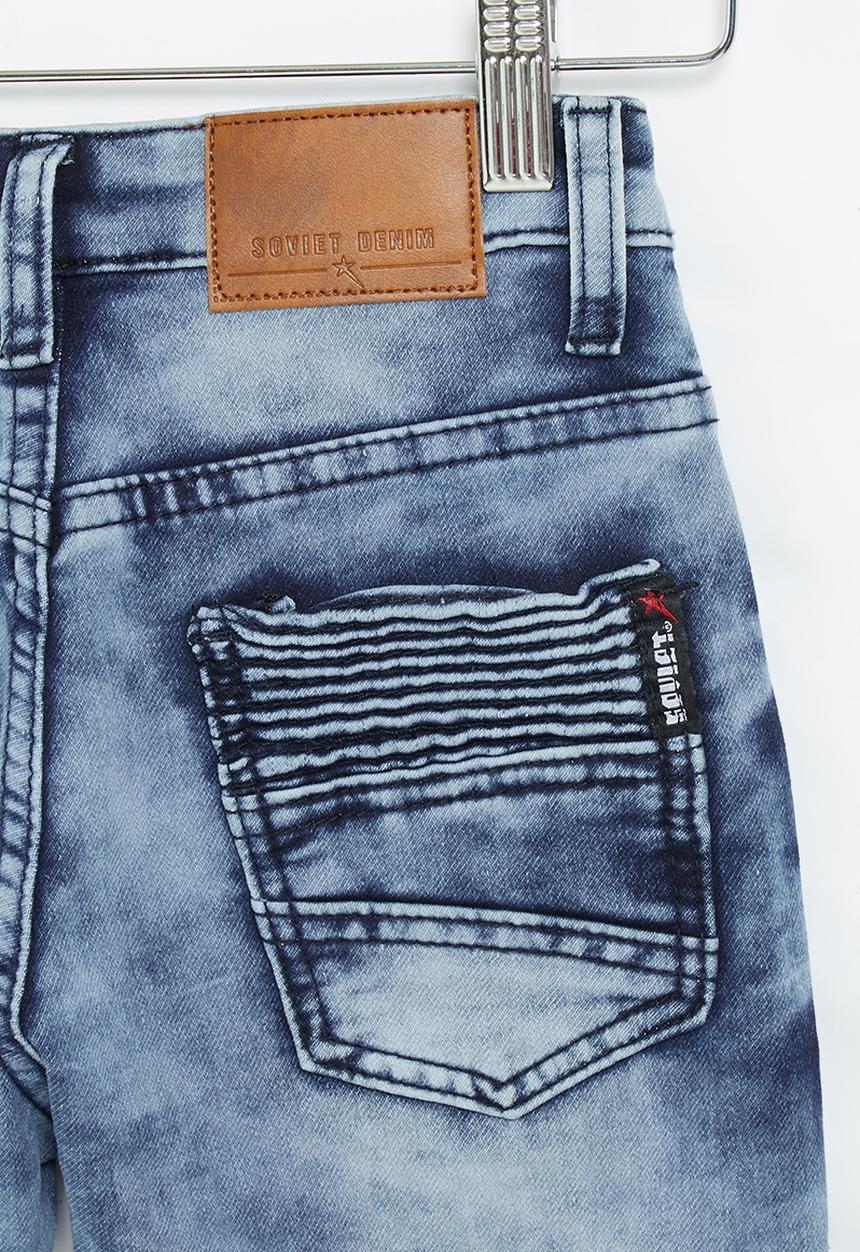 SOVIET - B pogba boys denim short - bleach wash