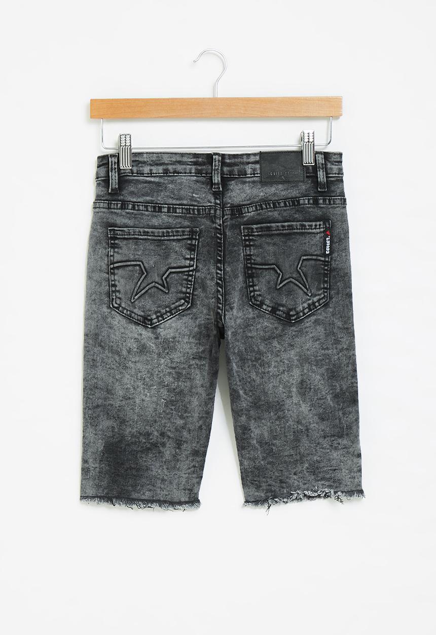 SOVIET - B loyal boys denim short - charcoal
