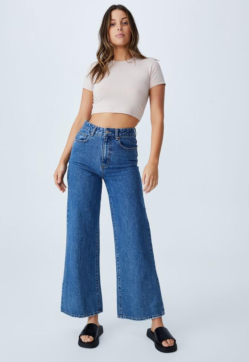 Cotton On - Micro baby crop tee - silver stone