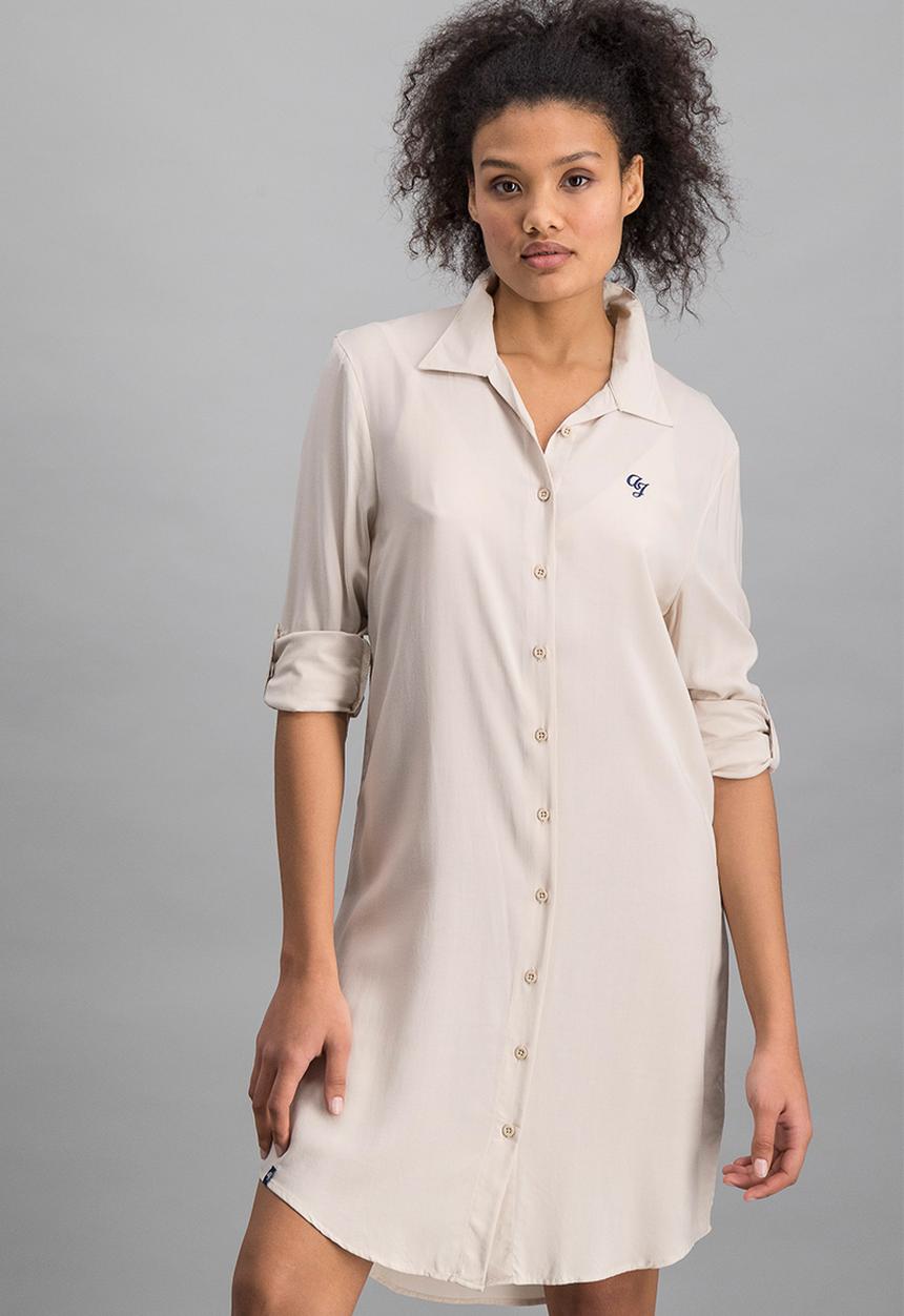 Aca Joe - Ladies aca joe shirt dress - birch moonlight