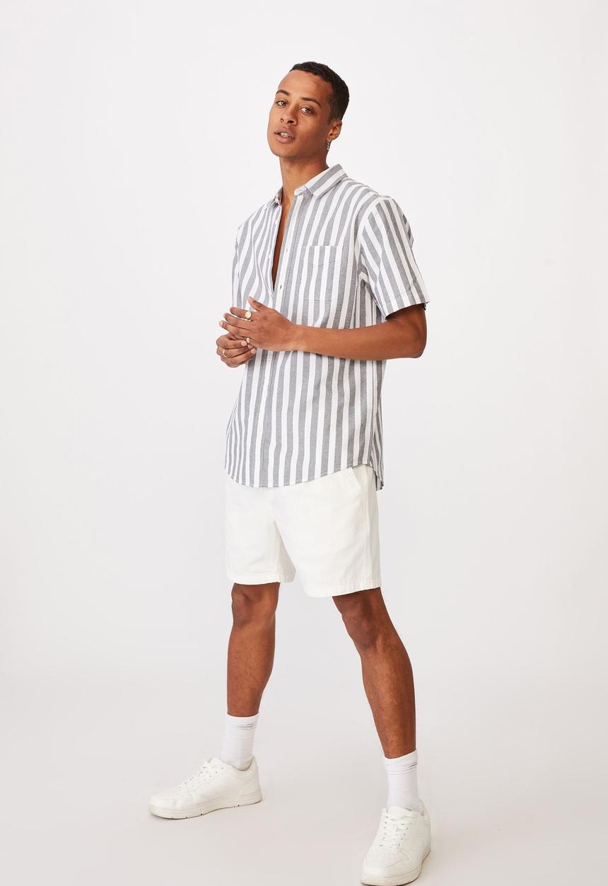 Cotton On - Vintage prep short sleeve shirt - ink bold stripe