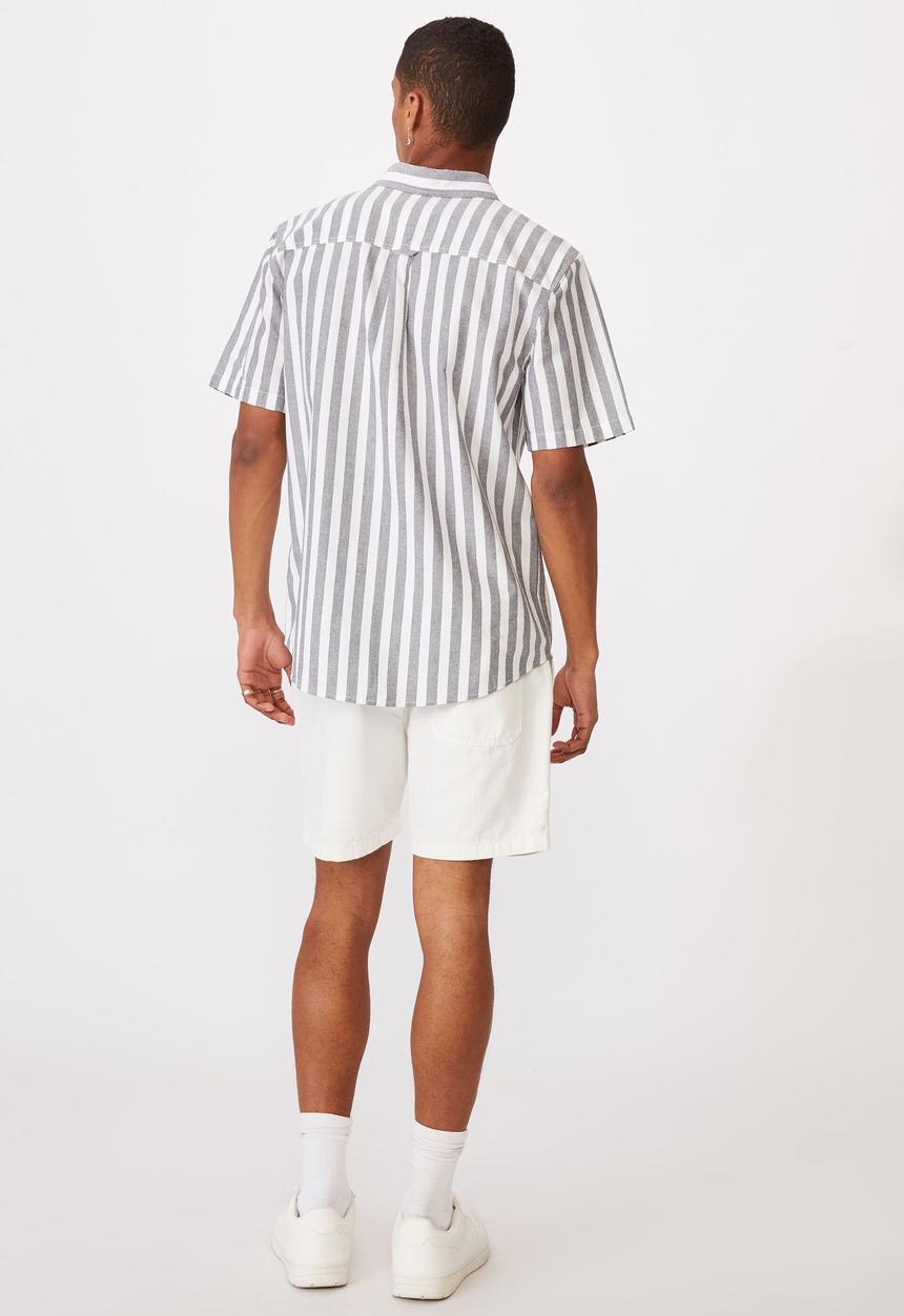 Cotton On - Vintage prep short sleeve shirt - ink bold stripe