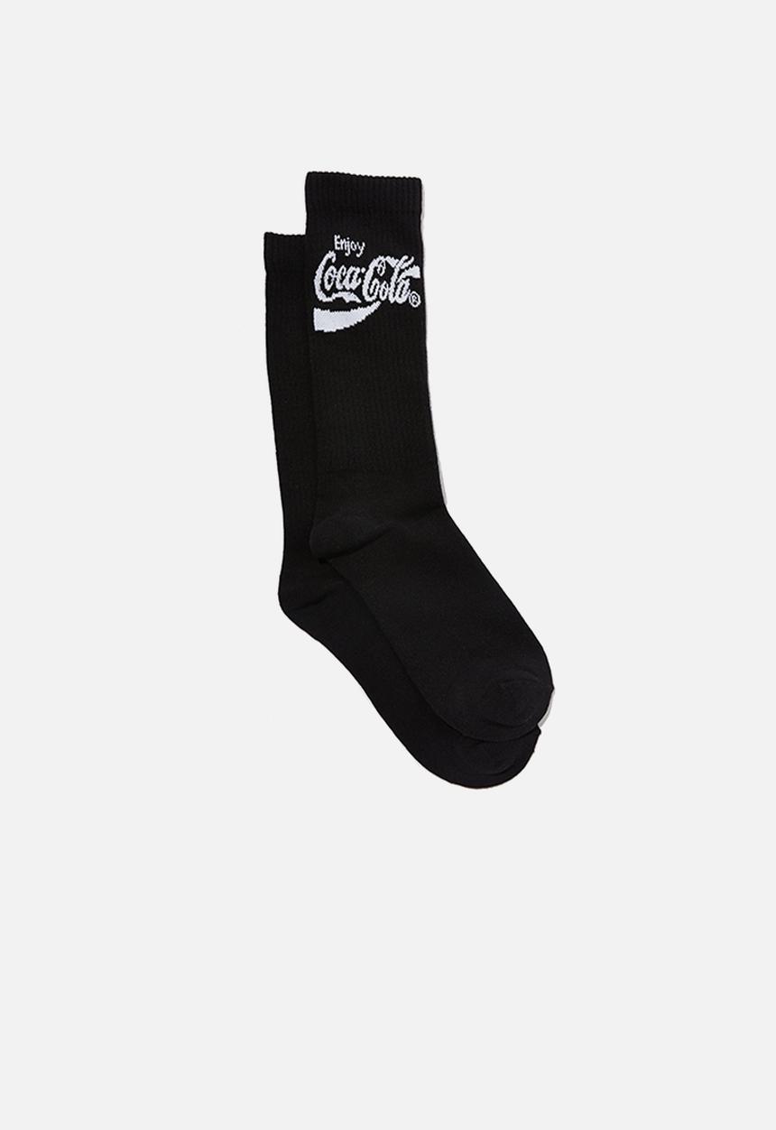 Cotton On - Mens novelty socks - lcn cok blk coke tube
