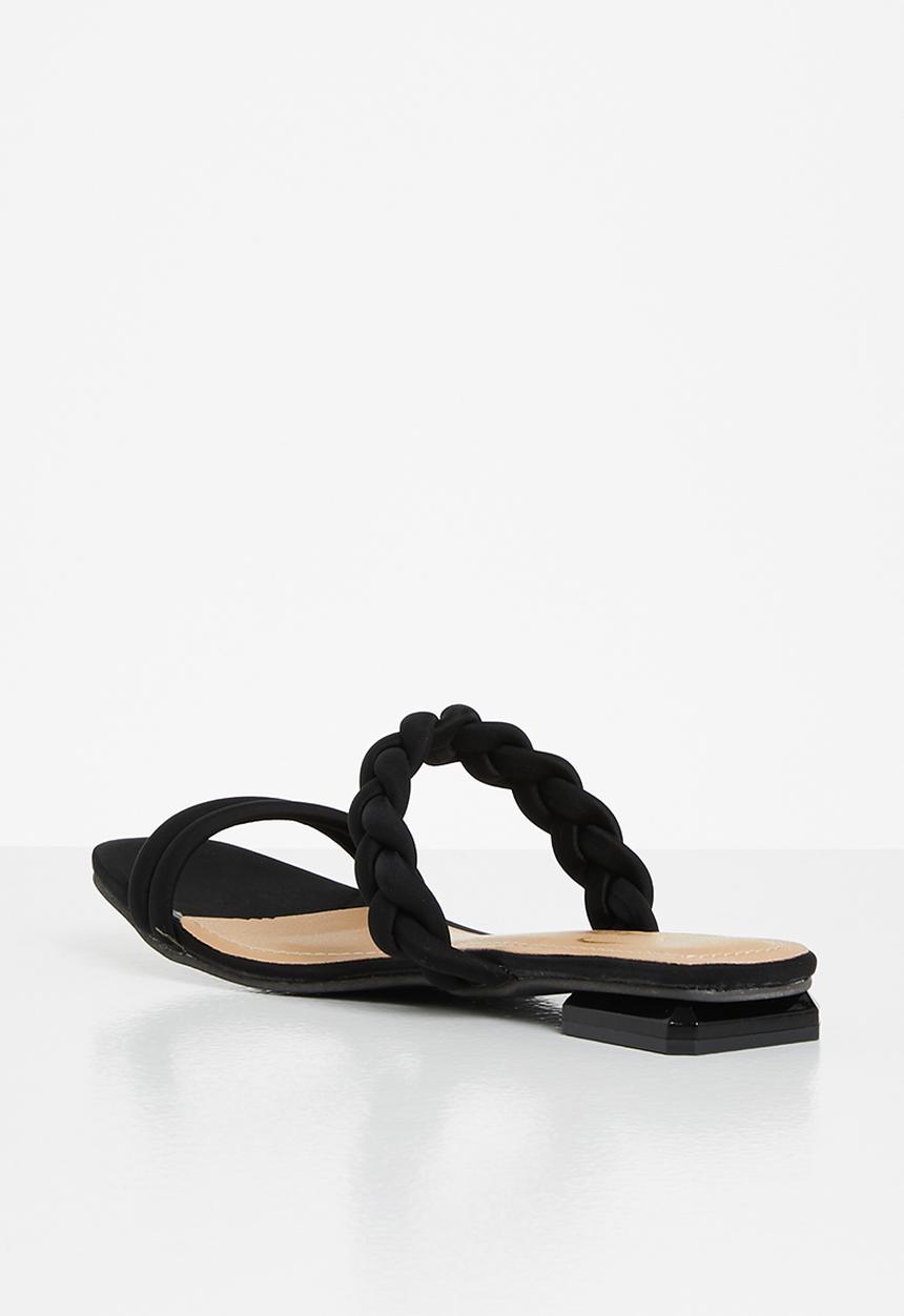 Seduction - Plaited sandal - black