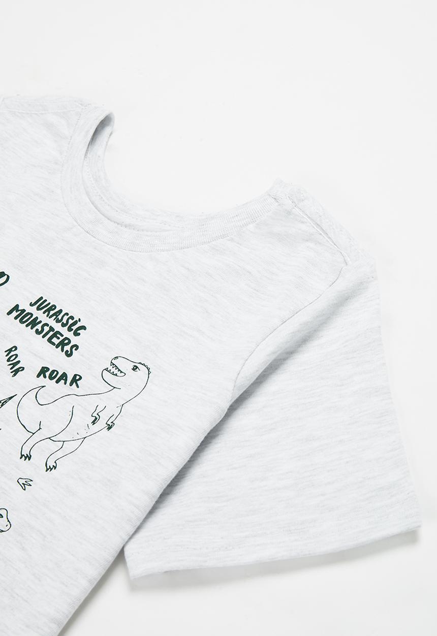 Pop Candy - Tee & shorts set - ice melange & green