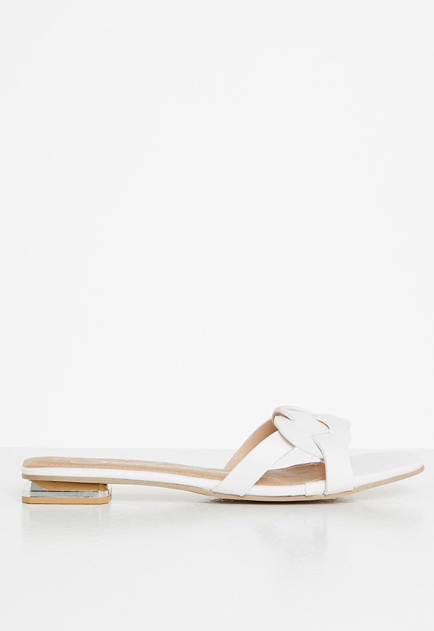 Seduction - Woven detail sandal - white