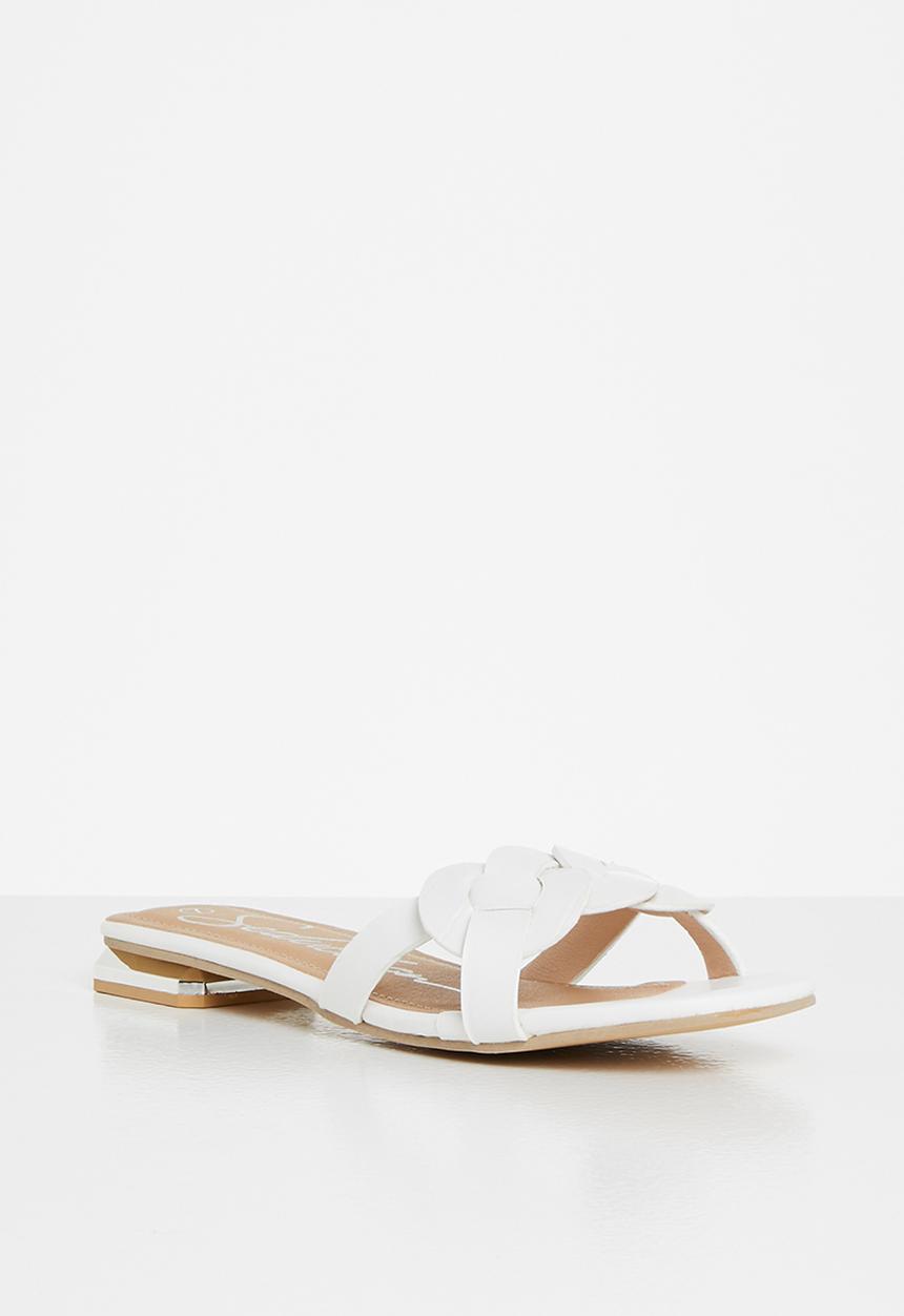 Seduction - Woven detail sandal - white