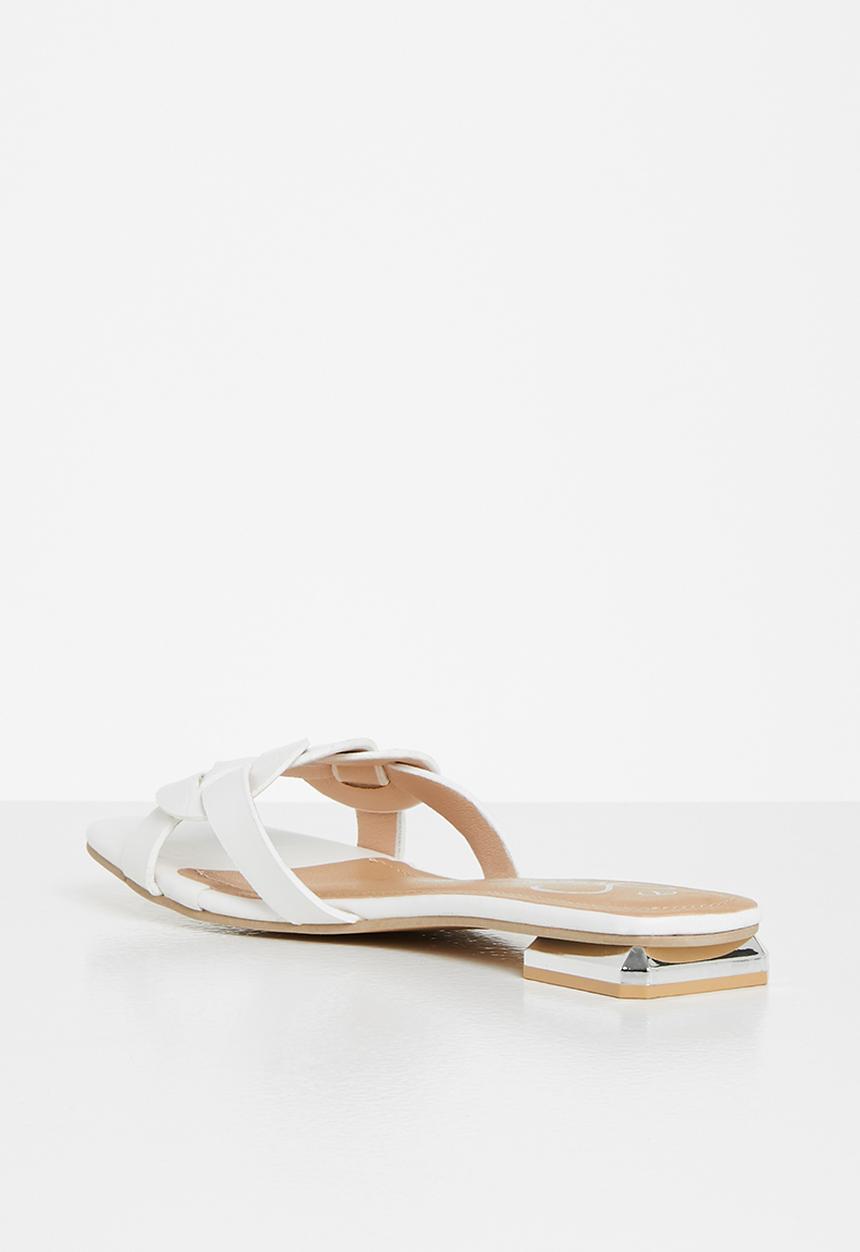 Seduction - Woven detail sandal - white